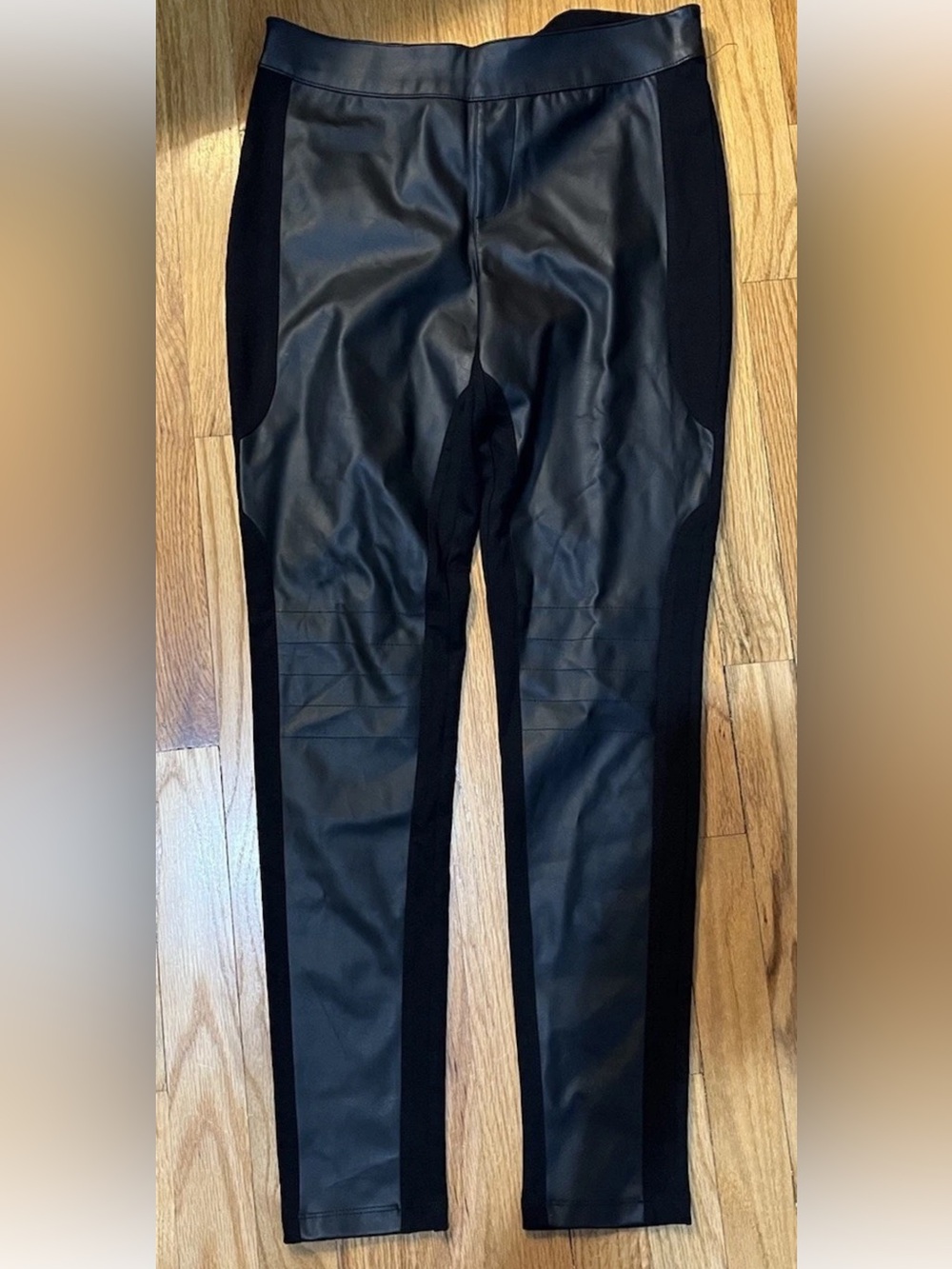 Dex Black panel Faux Leather front skinny pants M 29X28